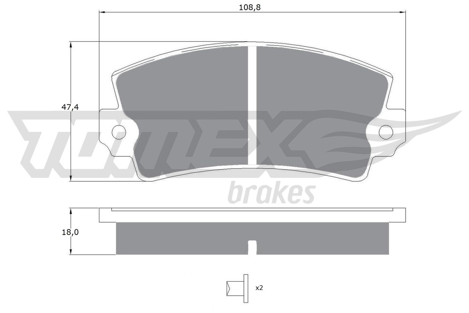 Obrázok Sada brzdových platničiek kotúčovej brzdy TOMEX Brakes  TX10434